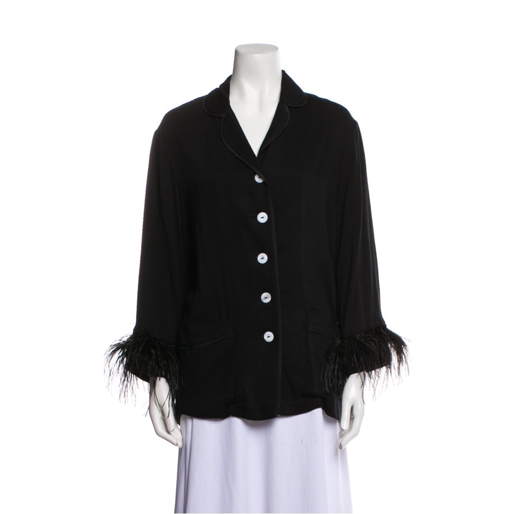 Sleeper Black Feather Pajama Shirt, size xs